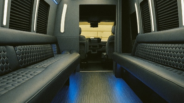Interior of Charter Bus Company Edina's 20 Passenger Party Bus in Edina