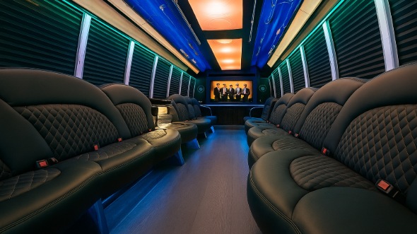 Interior of Charter Bus Company Minneapolis's 20 Passenger Party Bus in Minneapolis