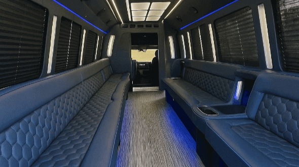 Interior of Charter Bus Company Minnetonka's 20 Passenger Party Bus in Minnetonka