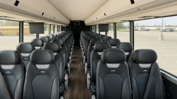 Interior of Charter Bus Company St Paul's 28 Passenger Minibus in St Paul