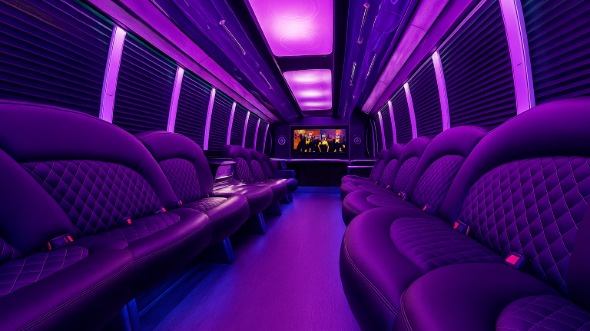 Interior of Charter Bus Company Minneapolis's 28 Passenger Party Bus in Minneapolis