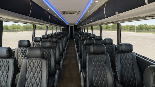 Interior of Charter Bus Company St Paul's 40 Passenger Charter Bus in St Paul