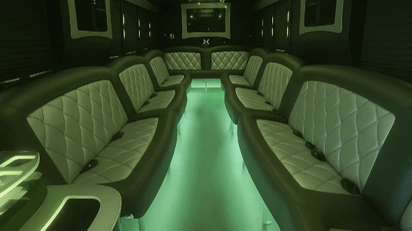 Interior of Charter Bus Company Stillwater's 40 Passenger Party Bus in Stillwater