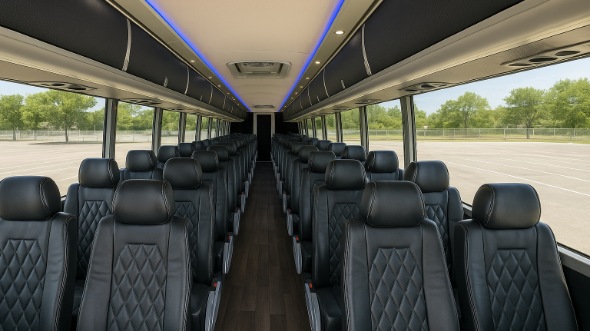 Interior of Charter Bus Company St Paul's 44 Passenger Charter Bus in St Paul