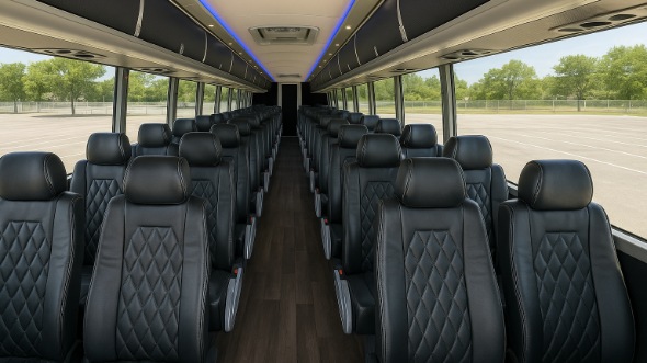 Interior of Charter Bus Company St Paul's 48 Passenger Charter Bus in St Paul