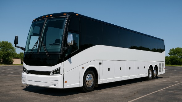 Exterior of Charter Bus Company Brooklyn Park's 50 Passenger Party Bus in Brooklyn Park
